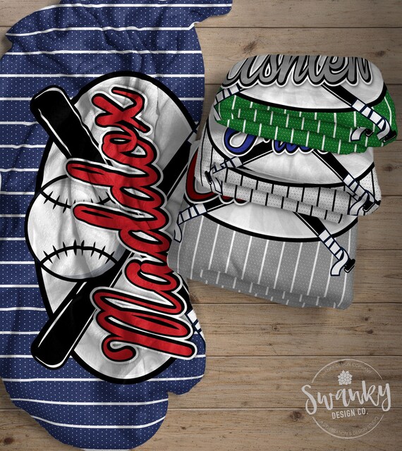 Baseball Blanket Personalized with Name, Custom Gift Idea for Baseball