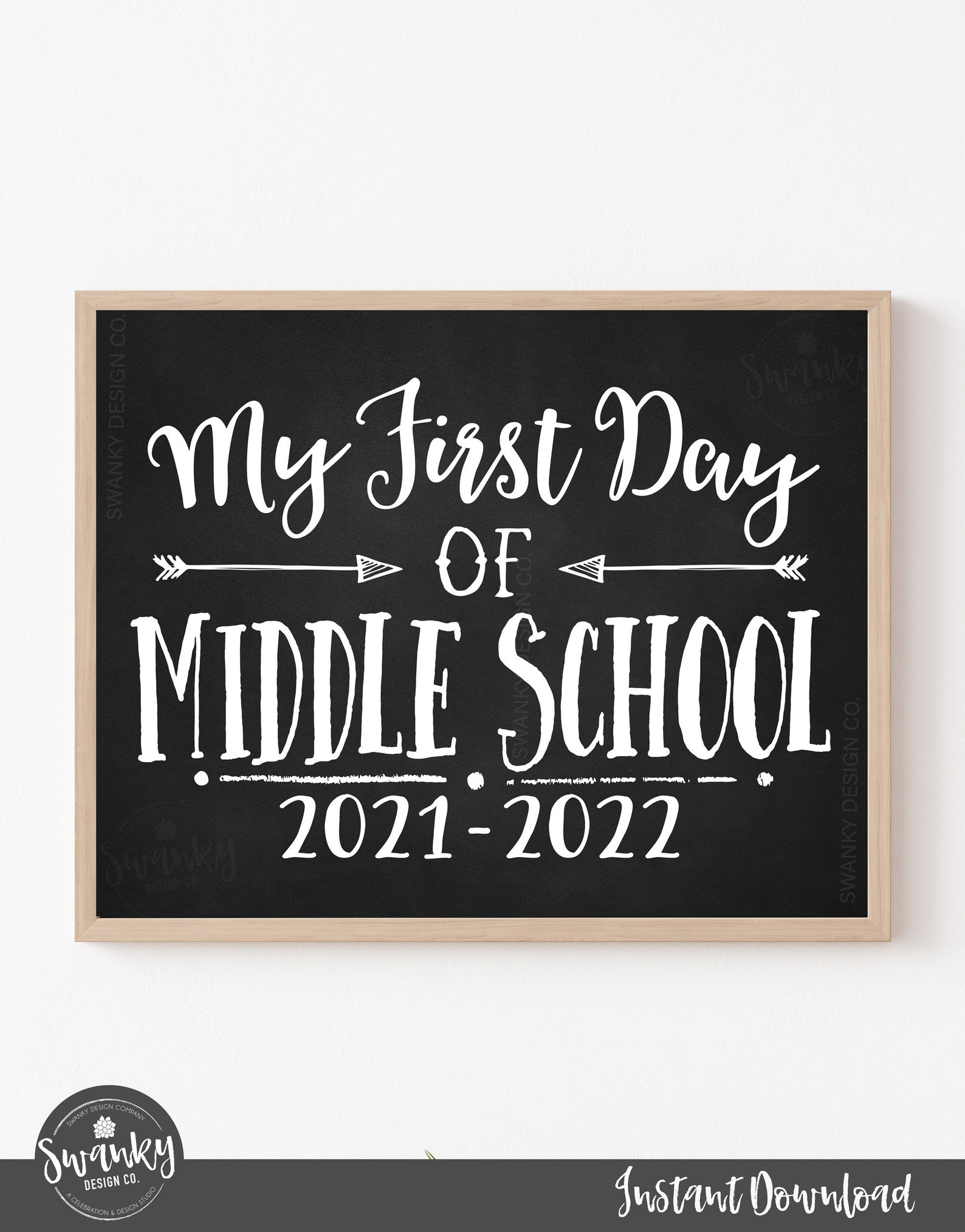 First Day of Middle School Sign Middle School Sign Printable Etsy