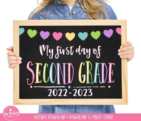 First Day of Second Grade Printable First Day School Sign - Etsy