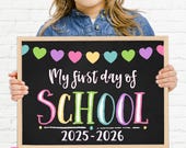 Printable First Day of School Sign First Day of School Sign No Grade School Sign First Day of School Sign Instant Download PRB21