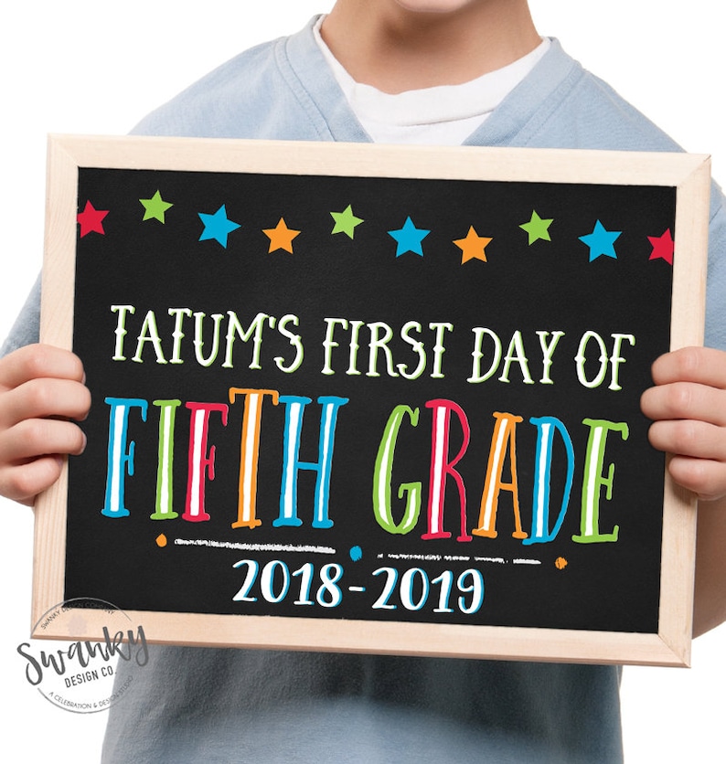 Heart First Day Printable Customized First Day of School Sign First Day Photo Prop 1st Day Back To School Sign School Chalkboard Sign