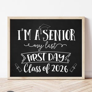 First Day of Senior Year Sign, Printable First Day Sign, Back To School Sign, First Day of 12th Grade, Senior Year, Instant Download, 2026