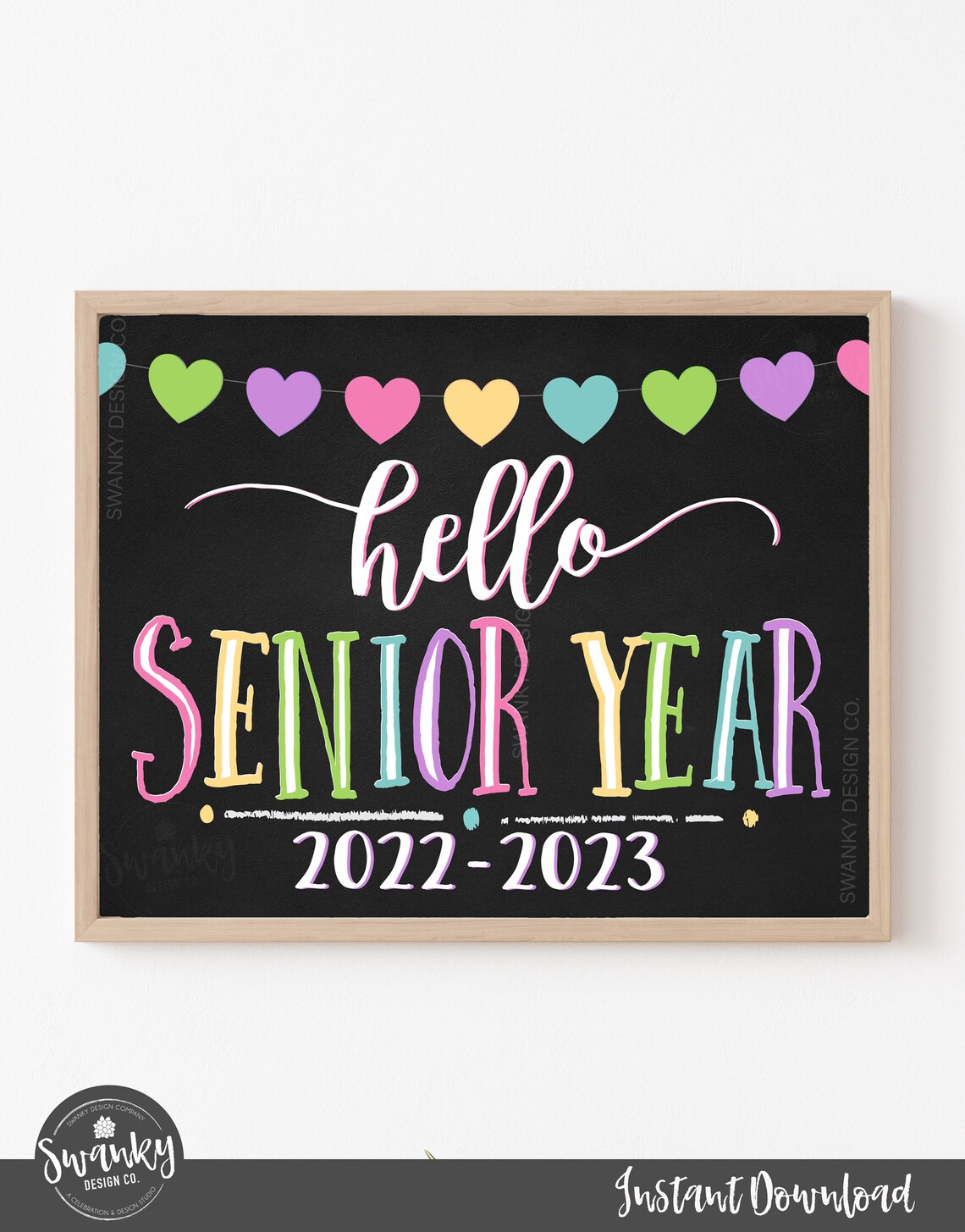 First Day of Senior Year Sign Printable First Day Sign Hello - Etsy