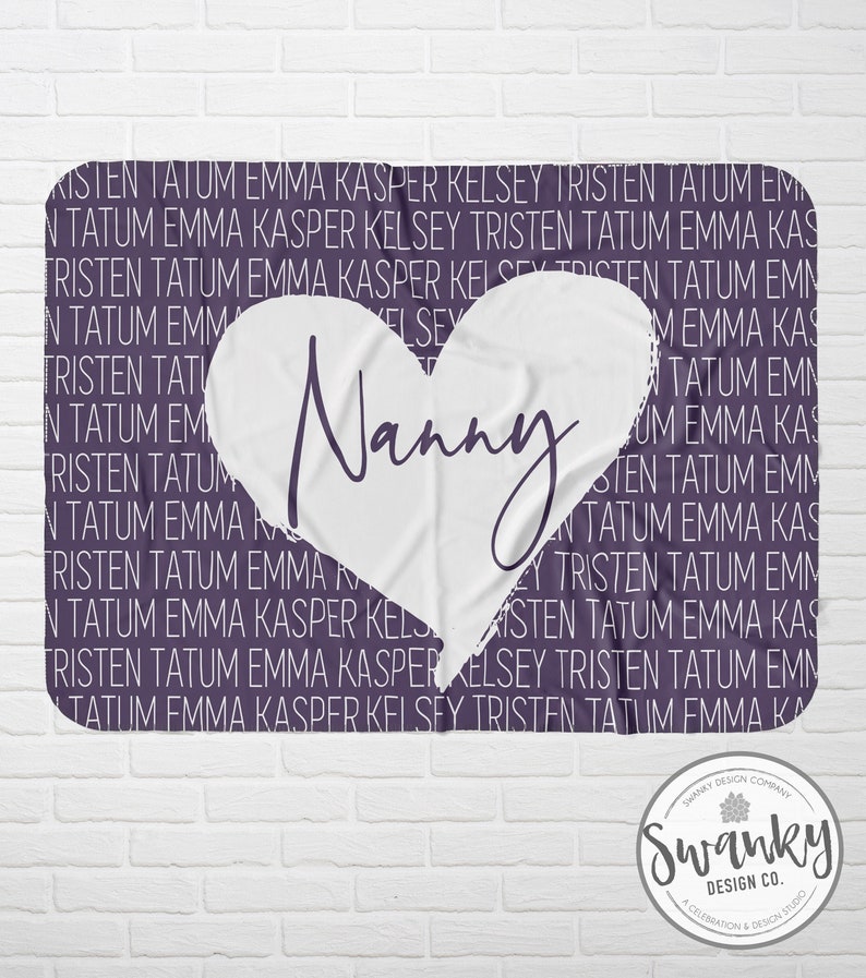 Personalized Grandparent Blanket Personalized Nanny Blanket Etsy