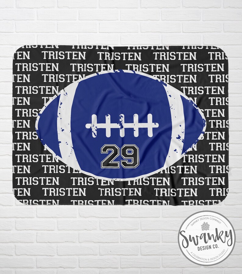 Personalized Football Blanket Gift Idea for Football Player Etsy