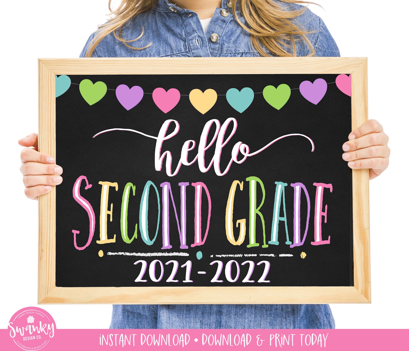 Hello Second Grade Sign First Day of Second Grade Printable | Etsy