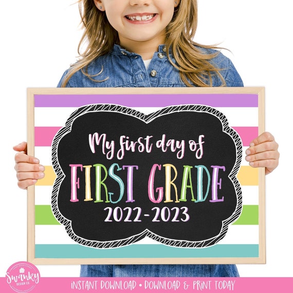 1st Grade School Sign Printable First Day of School Sign - Etsy