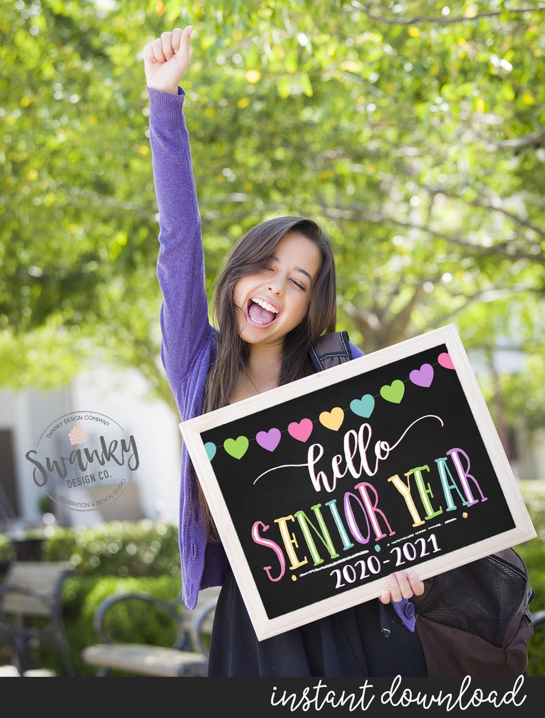 First Day of Senior Year Sign Printable First Day Sign Hello 