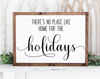 No Place Like Home Sign - Christmas Sign - Holiday Signs - Wooden Sign - Custom Signs - Christmas