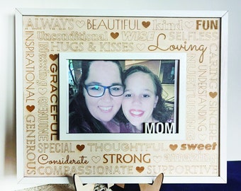 Plaque photo personnalisée pour maman, cadeau fête des mères, cadeau personnalisé grand-mère et grand-mère, cadeau de Noël personnalisé, cadeau bois personnalisé
