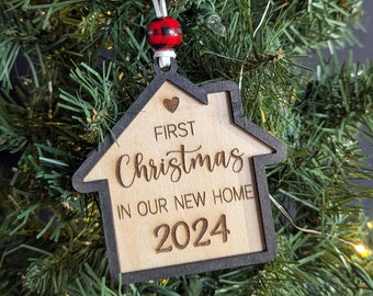 Décoration de Noël personnalisée premier Noël, décoration d'arbre de Noël, cadeau de Noël personnalisé, décoration de Noël en bois, cadeau en bois personnalisé