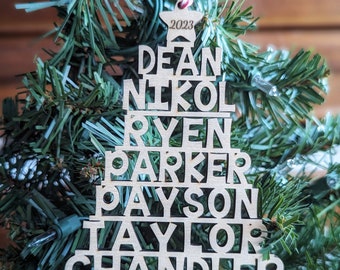 Ornement de Noël personnalisé - Décor d’arbre de Noël - Cadeau de Noël personnalisé - Décor de Noël en bois - Cadeau en bois personnalisé - Arbre