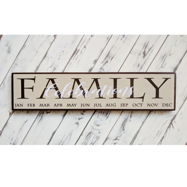 Family Birthday Board Custom Wood Sign - Family Celebrations Board - Family Birthday Calendar Custom Wooden Sign - BDB