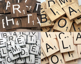 Grandes tuiles de Scrabble - 5,5" lettres de Scrabble - Art mural carreaux de Scrabble - Carreaux muraux de Scrabble - Grandes lettres de Scrabble - Art mural Scrabble