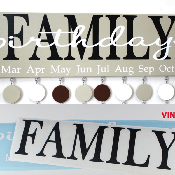 Family Birthday VINYL ONLY - Family Birthday Board Vinyl - Family Birthday Board Diy - Family Celebrations Board Vinyl - BDK