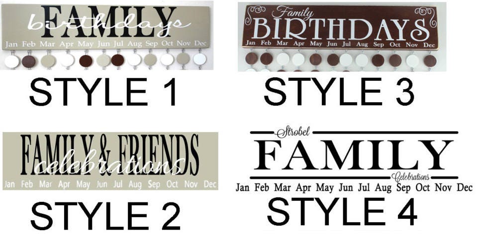 3/8x1/8 Wooden Circle Disc Tag Family Birthday Date Board - ZLazr