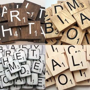 Azulejos grandes de Scrabble - Letras de Scrabble - Arte mural de azulejos de Scrabble - Azulejos de pared de Scrabble - Letras grandes de Scrabble - Arte mural de Scrabble - 6,35 cm