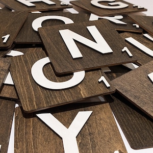 Peças de Scrabble 3D para Arte de Parede | Letras Grandes de Scrabble | Decoração de Parede Personalizada | Peças de Scrabble Grandes | Decoração de Letras para Casa