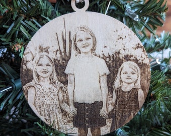 Personalized Christmas Ornament Photo - Christmas Tree Decor - Personalized Christmas Gift - Wood Christmas Decor - Personalized Wood Gift