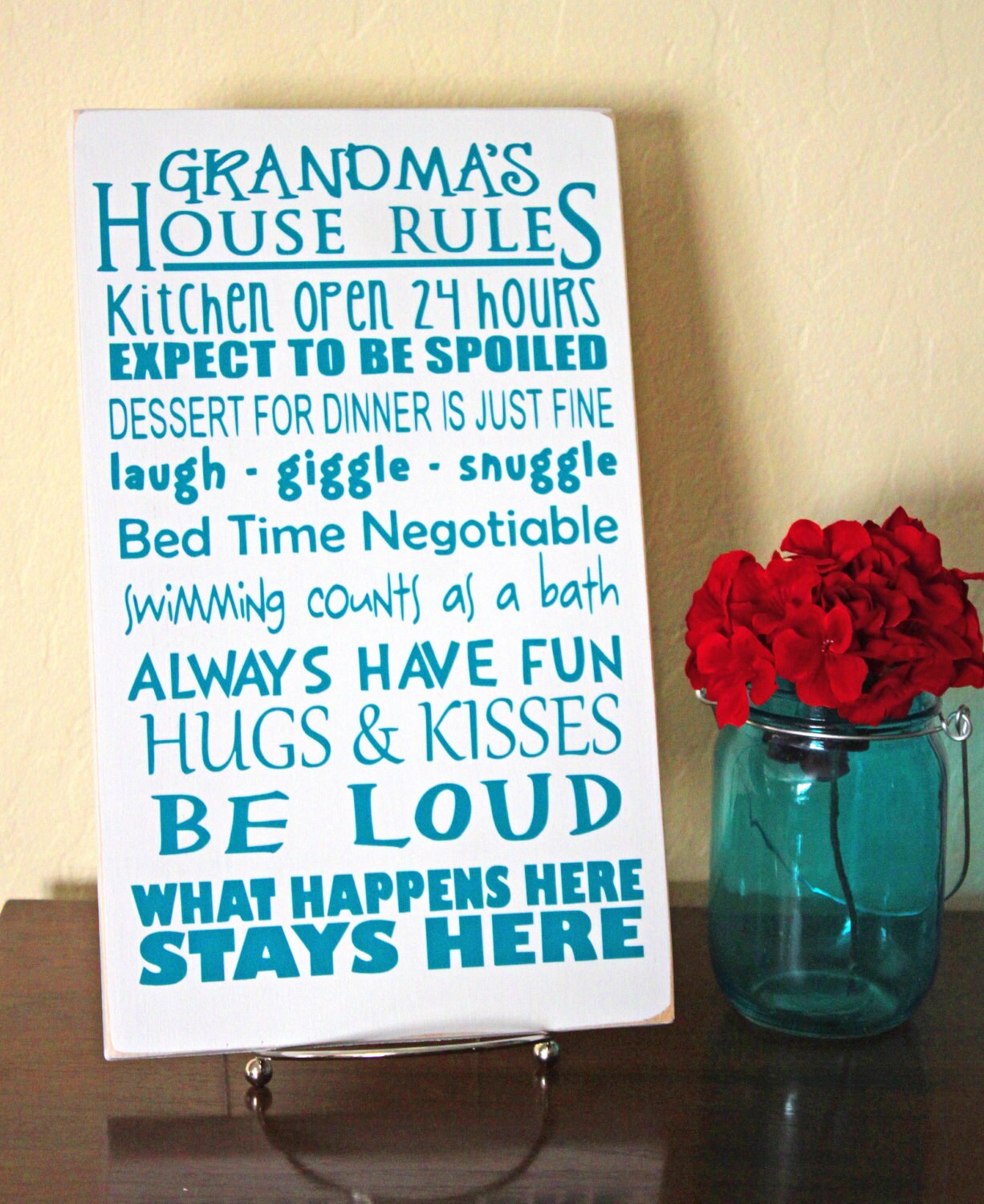 Grandma's House Rules Wall Sign Gifts For Grandma Etsy