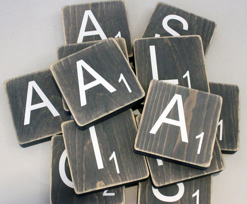 Large Scrabble Tiles Scrabble Letters Scrabble Tiles Wall Art Scrabble Wall Tiles Large Scrabble Letters Scrabble Wall Art 2.5 Grey Distressed