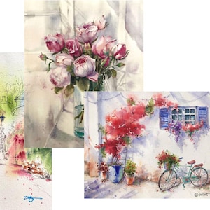 3 Bleistift Skizzen für Aquarell Anfänger - Digitaler Download