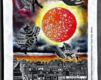 TEA TOWEL /flying cats