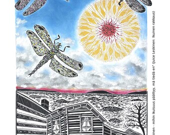TEA TOWEL / dragonflies