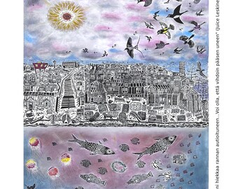 TEA TOWEL /sky and water