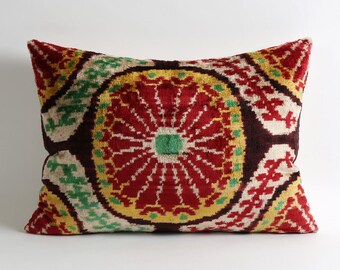 Ikat Samt Kissenbezug Dekorative Kissen Etsy