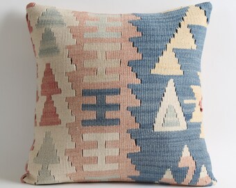 16x16 turkish kilim pillow, kilim pillow, turkish pillow, vintage pillow, decorative pillow, pillow, bohemian pillow, kilim cushion cover