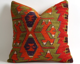 gypsy pillow, bohemian pillow, boho pillow, kilim pillow case