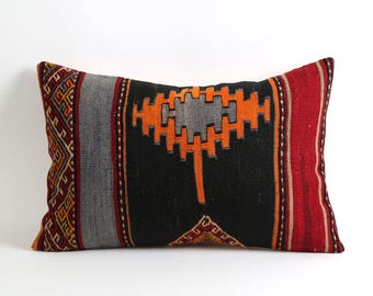 Kilim pillow cover, 90 years old cushion case