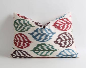 Silk ikat pillow Berra, silk ikat cushion