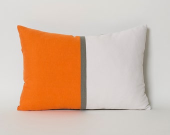 Almohada de color amarillo y blanco Colorblock almohadas | Etsy Cubiertas de la almohadilla de tiro, Marina amarillo y