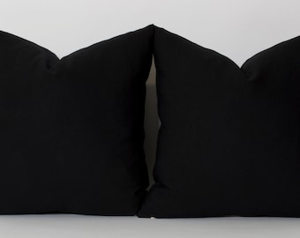 Black Pillow Covers Black Decorative Pillow Covers Black Tan Etsy
