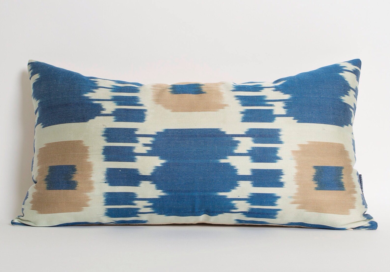Blue Ikat Pillow Cover Ikat Throw Pillow Ivory Blue Etsy