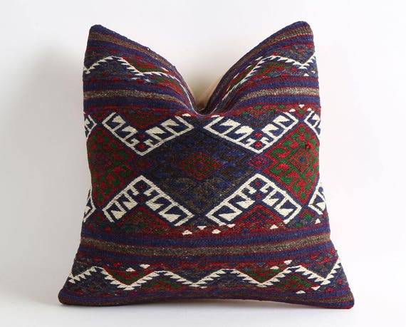 Boho Pillows Kilim Pillow Floor Cushions Persian Rug Patio Chair Country Farm Decor Cover Tribal Moroccan