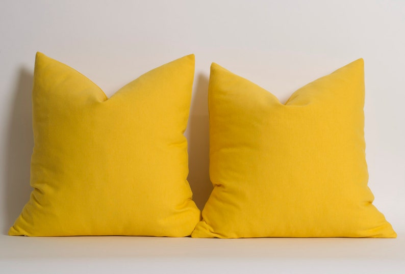 Solid Yellow Pillow Cover Yellow Cushion Modern Pillows Etsy