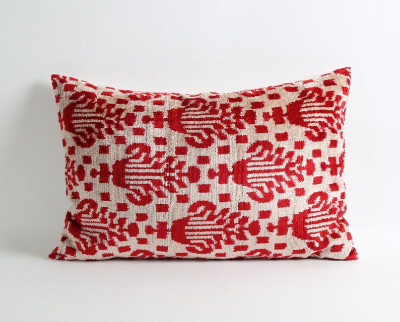 Ikat Pillows Red Accent Pillow Throw Pillow Decorative Red Etsy