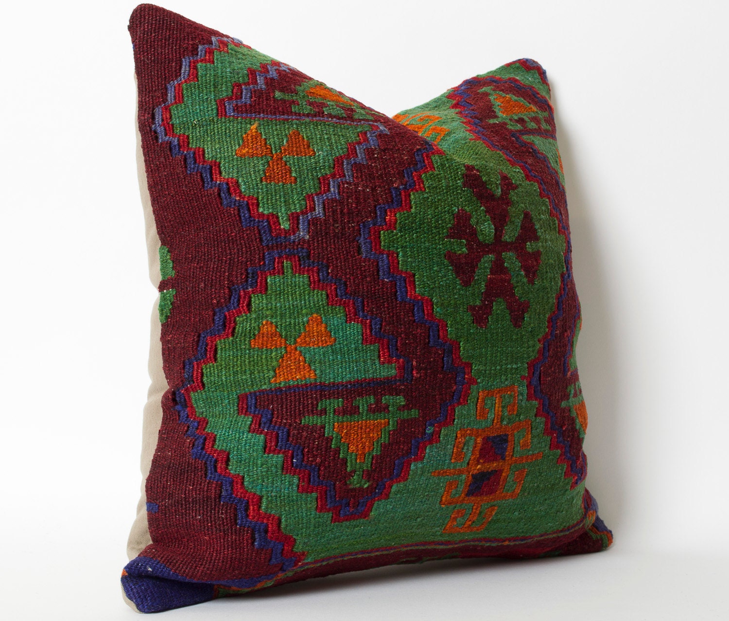 Green kilim pillow vintage kilim pillow home decoration Etsy