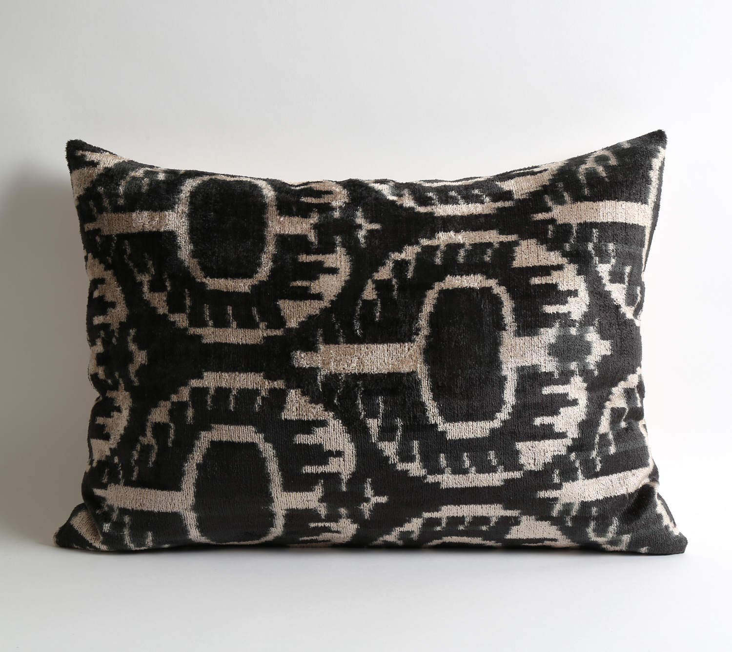 black ikat pillow ikat pillows velvet throw pillow Etsy
