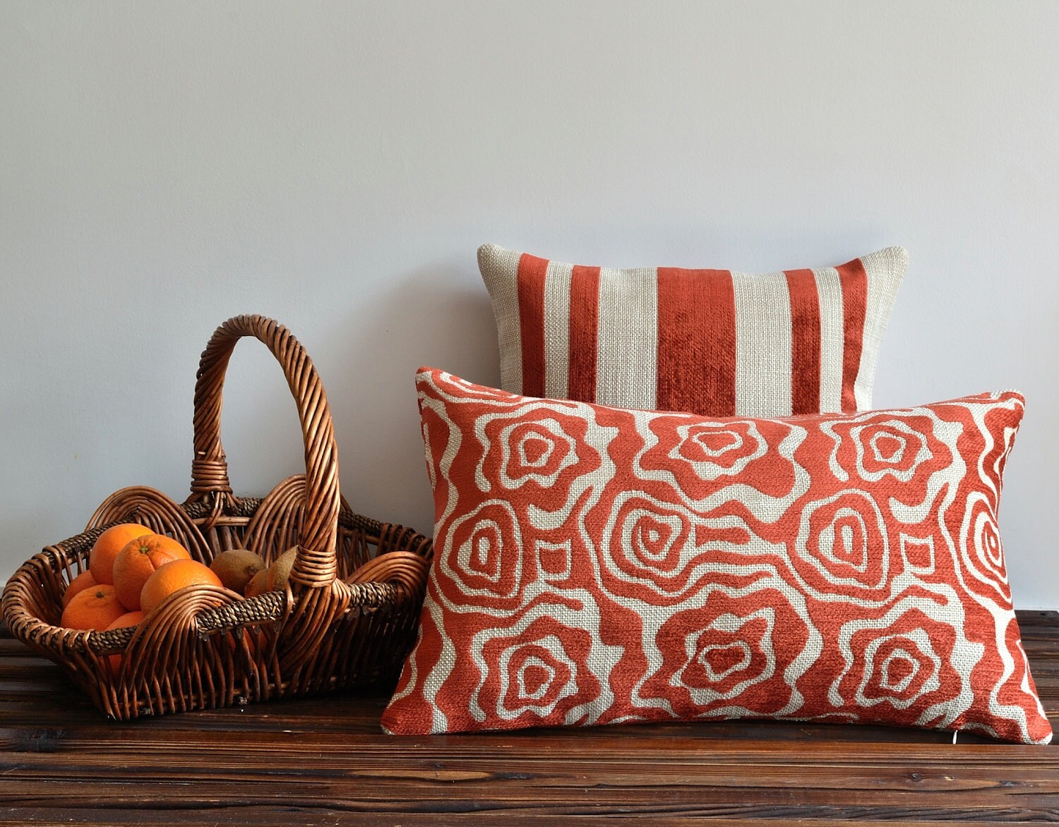 Orange Tribal Pillow Cover 15x25 inches Lumbar Pillow Etsy
