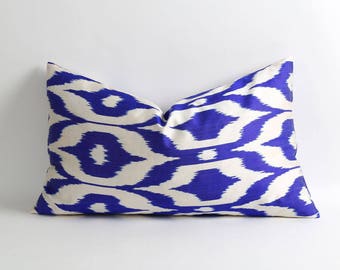 Silk ikat cushion Alphonse, silk ikat pillowcase