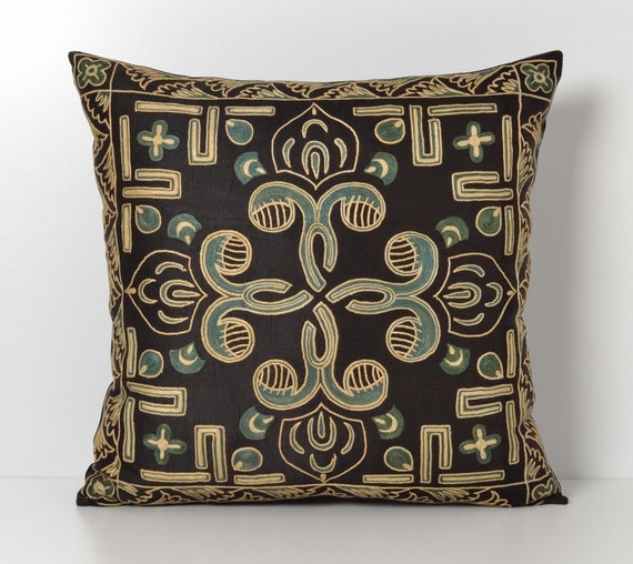 Suzani Pillow Suzani Pillow Cover Black Suzani Pillow Suzani Etsy
