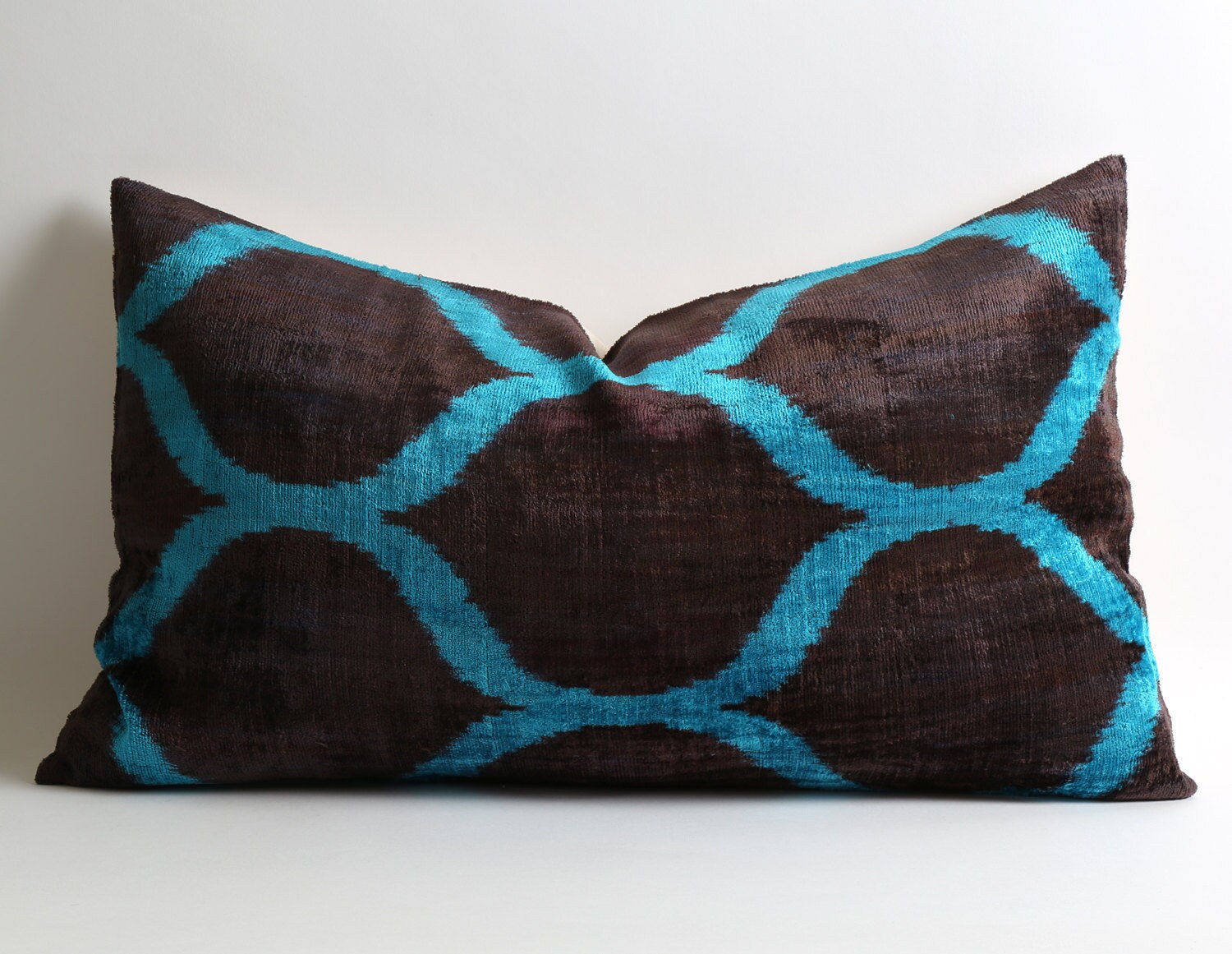 Blue Brown Ikat Pillow Cover 16x26 Ikat Pillows Decorative Etsy
