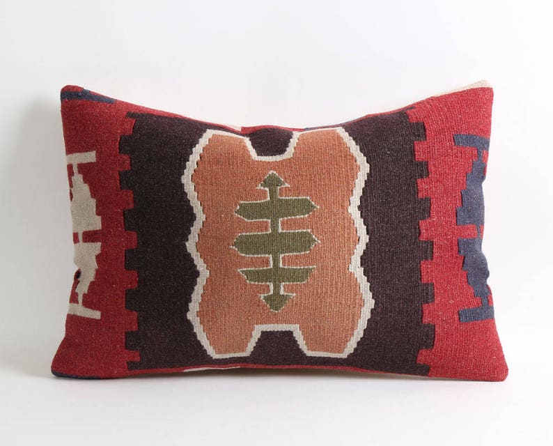 Boho lumbar pillow kilim pillows farmhouse pillow bed pillow Etsy