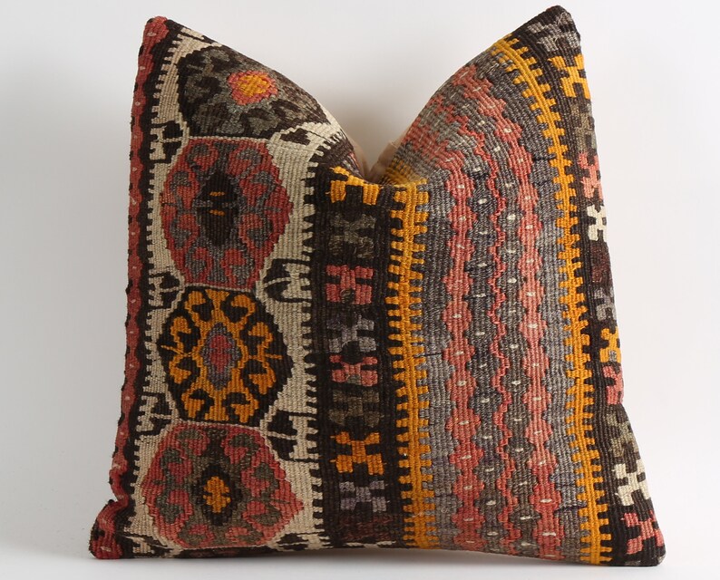 Hipster room decor kilim pillow cover Cottage Decor Kilim Lumbar Pillow Cover