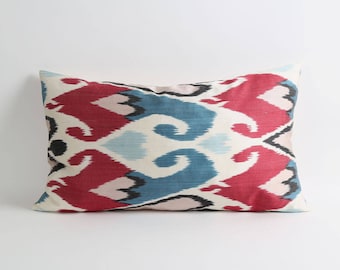 Silk ikat cushion Laila, silk ikat pillows