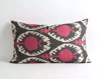 Silk ikat cushion Aisha, silk ikat pillow